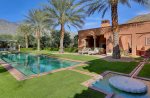 Outdoor logggia beyond pool